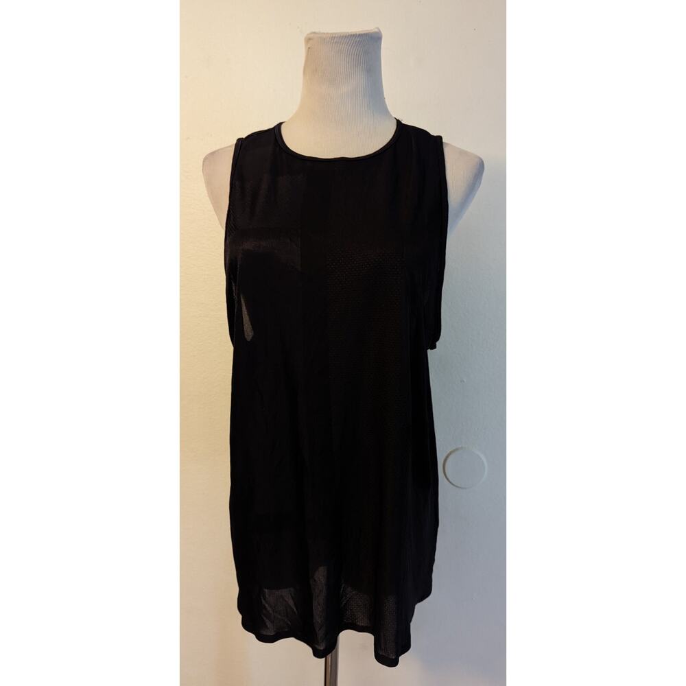 Nike sz M Tech Pack Regata knit sheer Muscle Tee Tank Top black women 2521